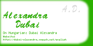 alexandra dubai business card